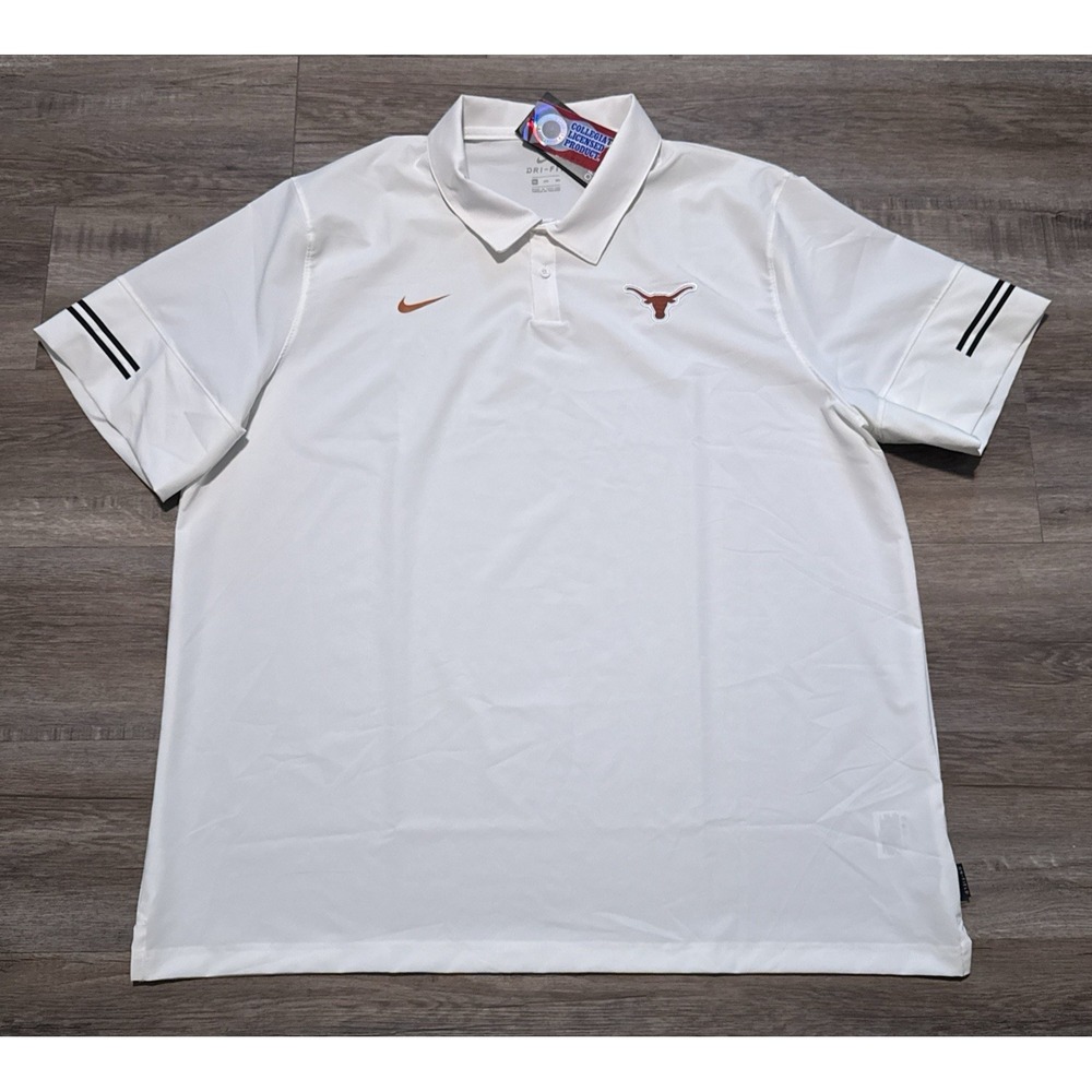 NEW Nike Men's Size 3XL White Texas Longhorns Football On-Field Polo Shirt XXXL